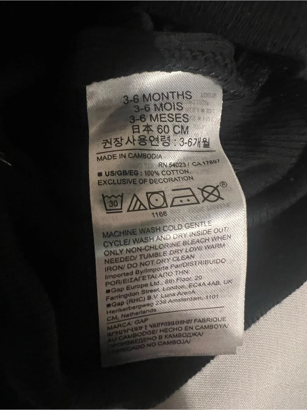 Set of Three Baby Gap Long Sleeve One-Piece Bodysuits Black, Gray, Tan Stripe